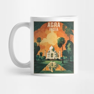 Agra India Starry Night Vintage Tourism Travel Mug